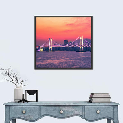 Gwangan Bridge Night Skyline Wall Art