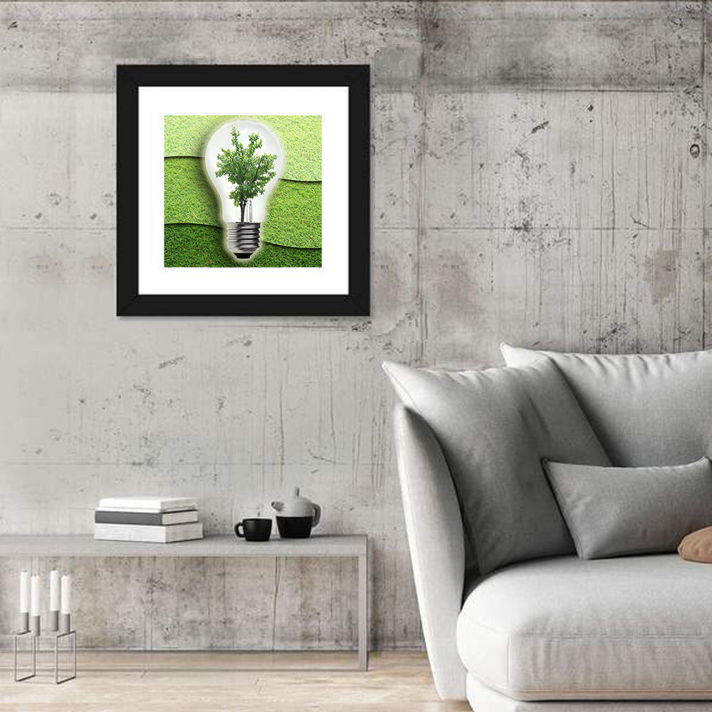 Light Bulb Tree Earth Concept Wall Art