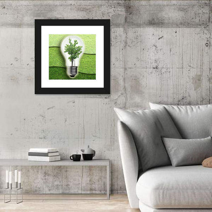 Light Bulb Tree Earth Concept Wall Art