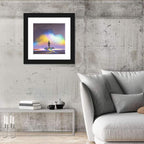 Silhouette with Paint Buckets and Rainbow Light Wall Art