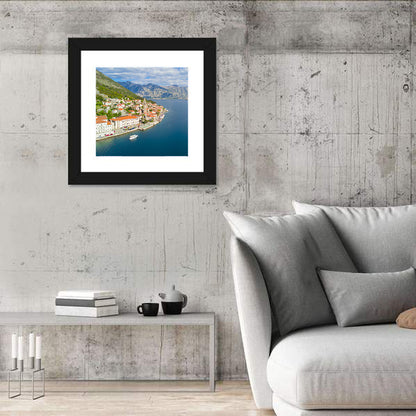 Perast Aerial Coastal View Wall Art