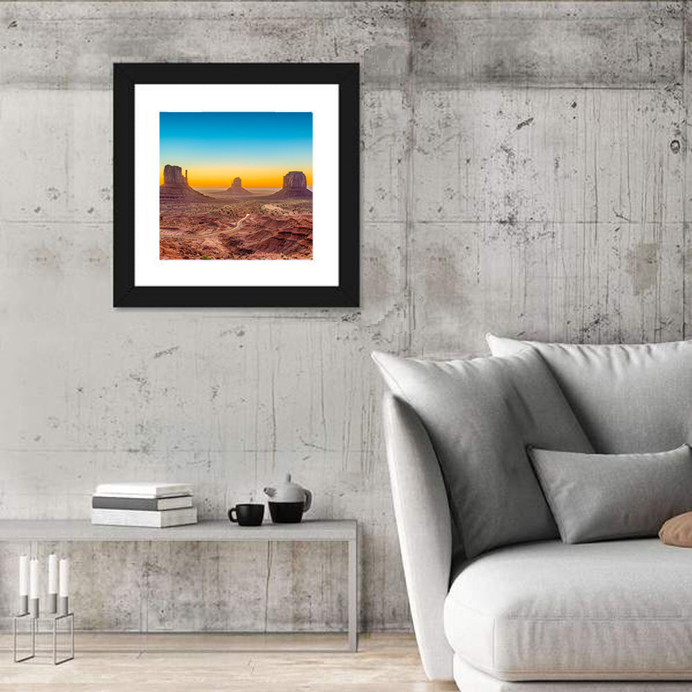 Monument Valley Sunrise with Winding Road Wall Art