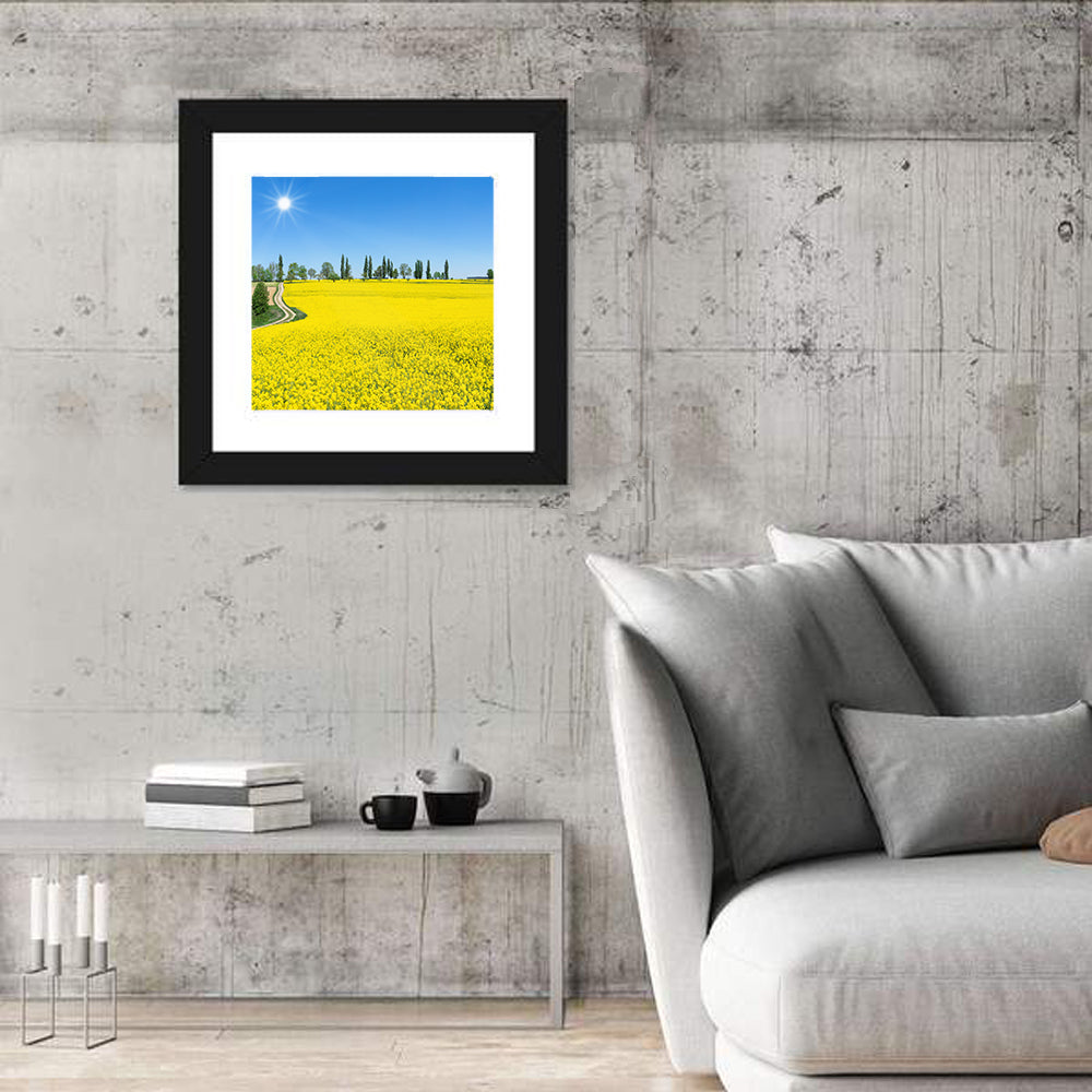 Winding Path Through Rapeseed Field Wall Art