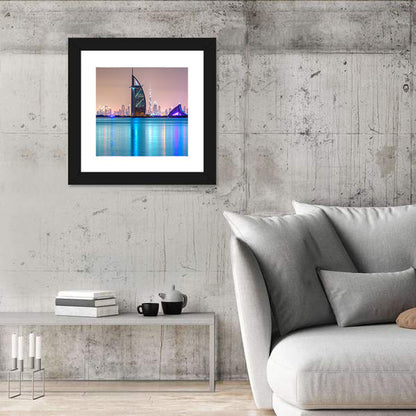 Dubai Night Skyline Wall Art