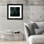 Hooded Silhouette on Foggy Forest Road Wall Art