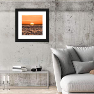 Sun Setting In The Sea Wall Art