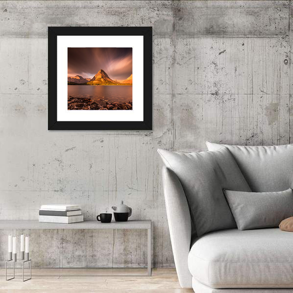 Mount Grinnell Golden Sunrise Wall Art