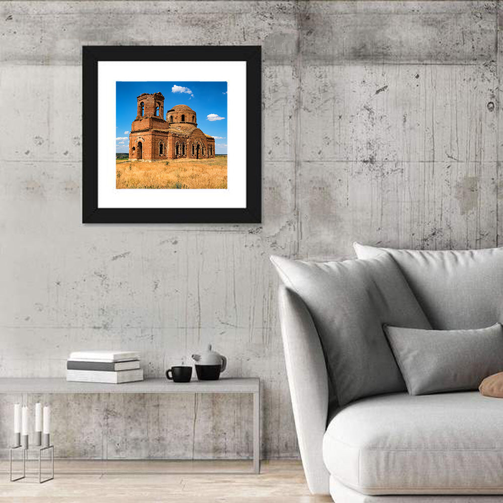 Sunlit Ruined Orthodox Cathedral Wall Art