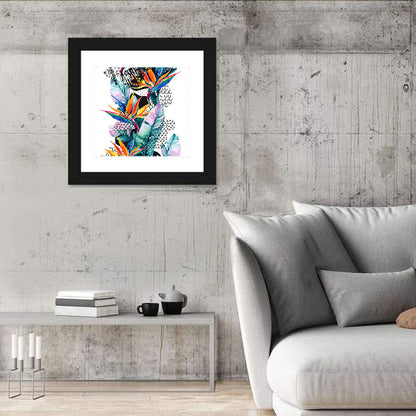 Bird of Paradise Floral Texture Wall Art