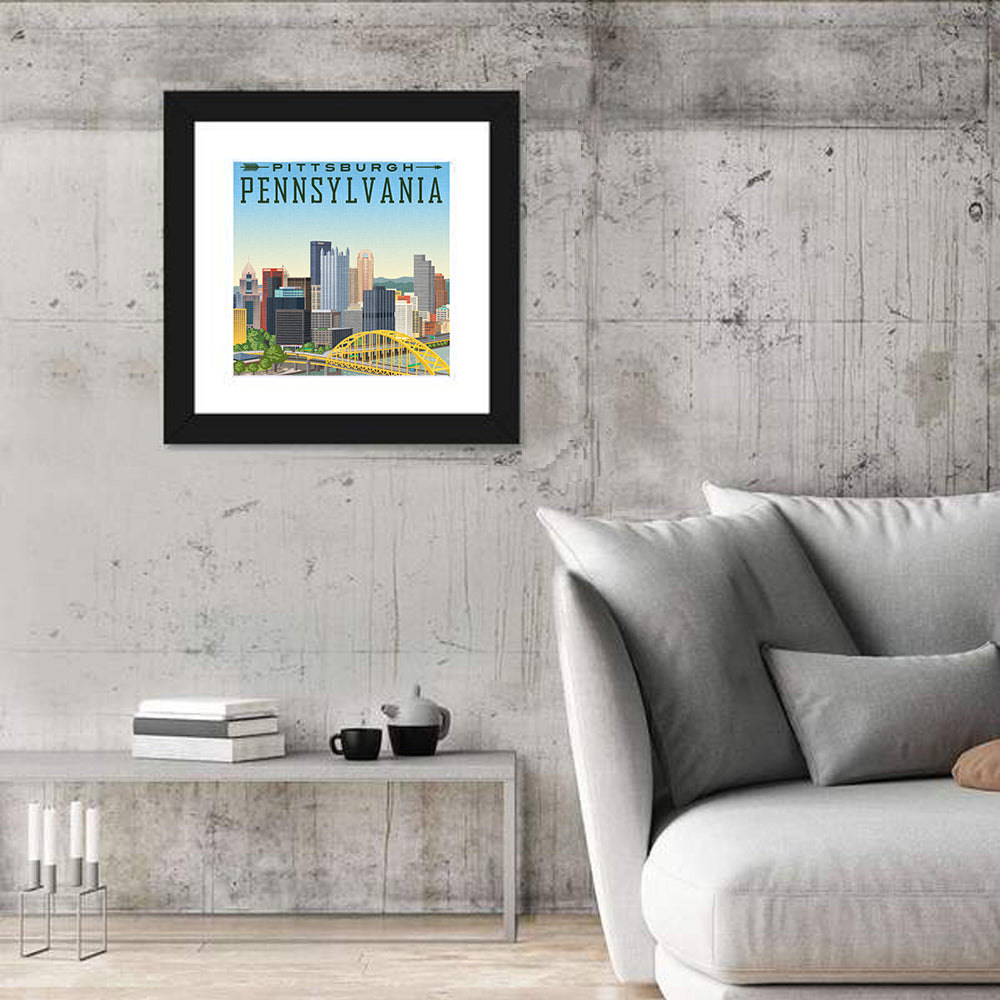 Pittsburgh Fort Pitt Bridge Skyline Wall Art