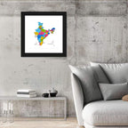 India Political Map Wall Art