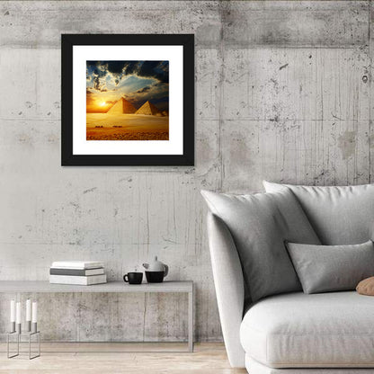 Great Pyramids of Giza at Dusk Wall Art