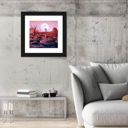Desert Moon with Silhouetted Trees Wall Art