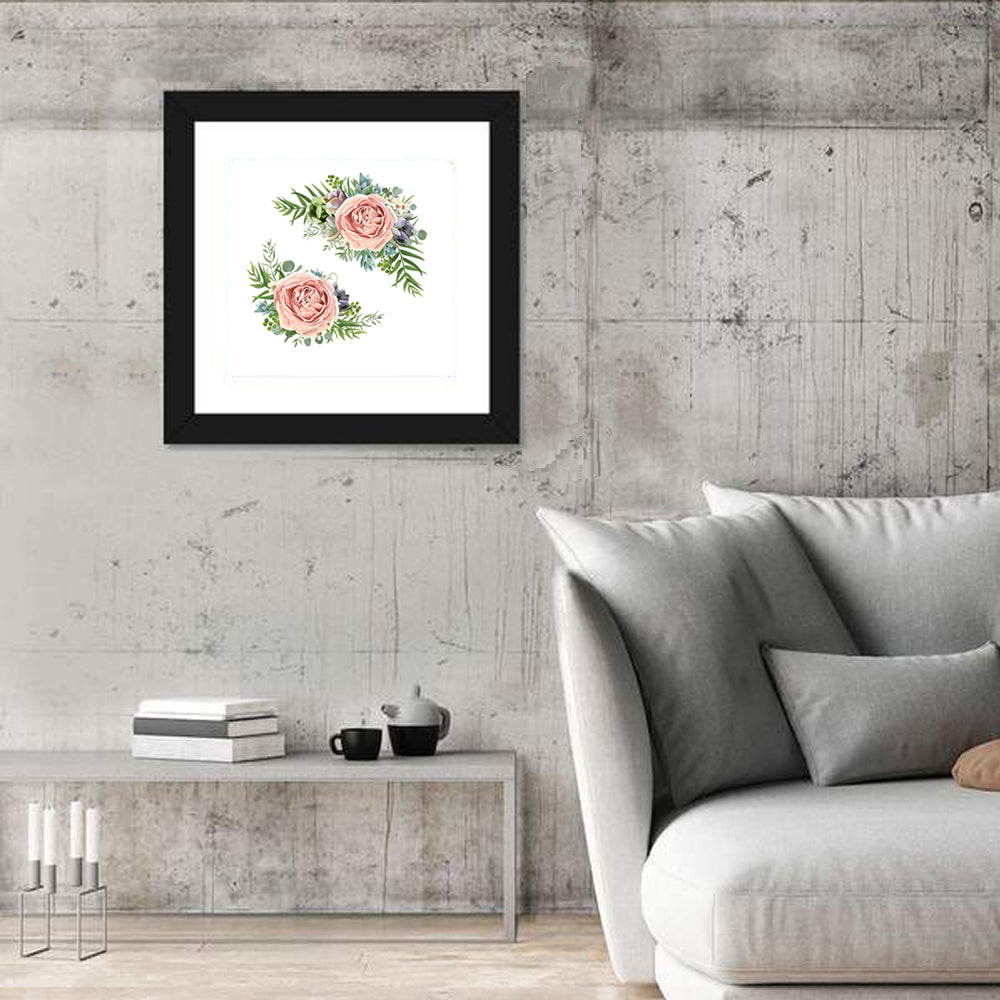 Mirrored Pink Rose Clusters Wall Art