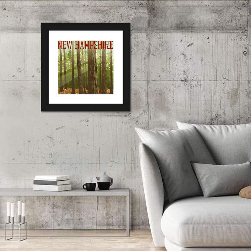 New Hampshire Forest Graphic Wall Art in a room, square