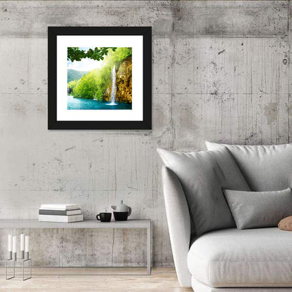 Plitvice Lakes Forest Waterfall Wall Art