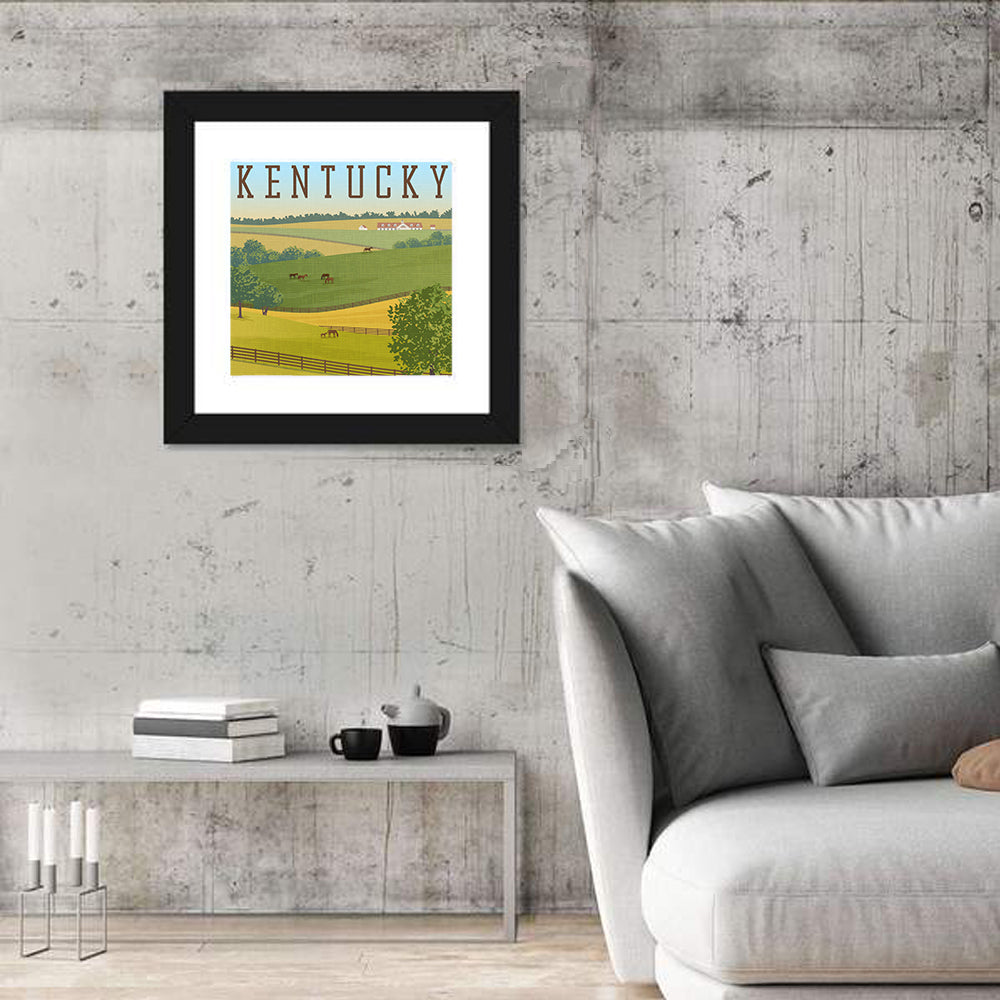 Kentucky Rolling Hills Illustration Wall Art