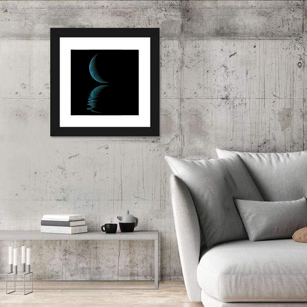 Surreal Planet Wall Art in a room, square