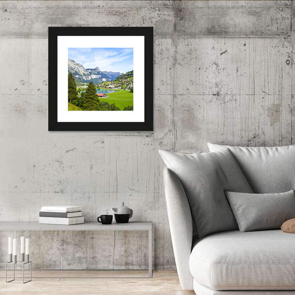 Lungern Lake Village Wall Art