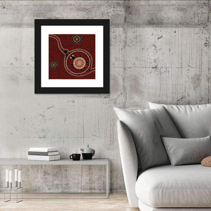 Aboriginal Turtle Dot Painting Wall Art