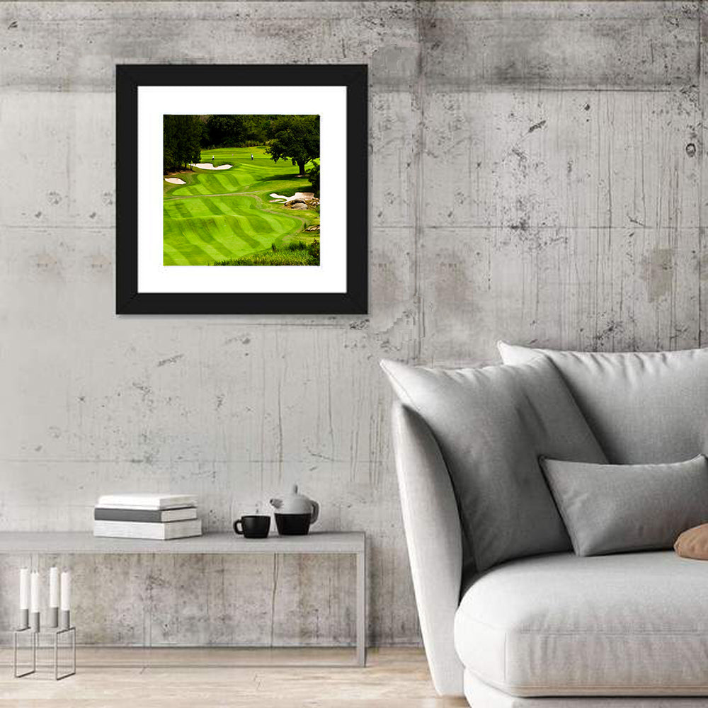 Sloping Golf Fairway with Bunkers Wall Art