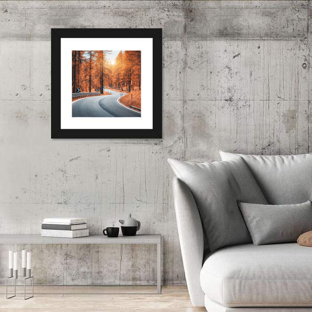 Autumn Road at Sunset Wall Art