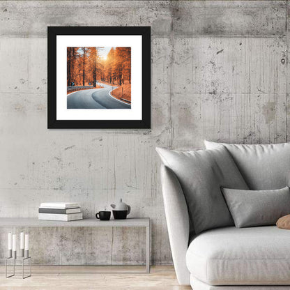 Autumn Road at Sunset Wall Art