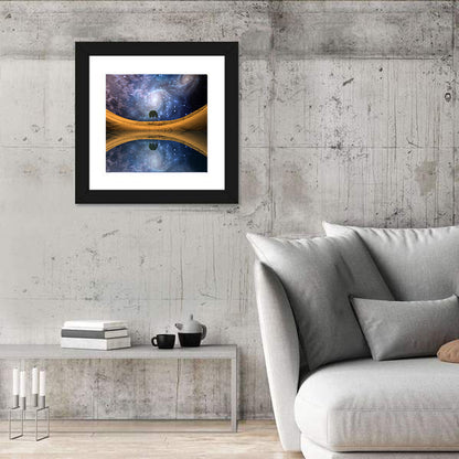 Solitary Tree Beneath Spiral Galaxy Wall Art
