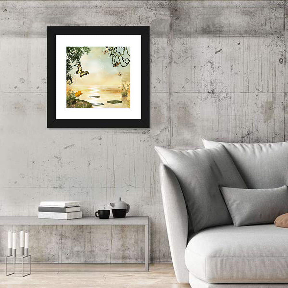 Butterflies Over Golden Pond Wall Art