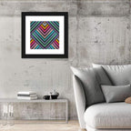 Embroidered Chevron Stripe Pattern Wall Art