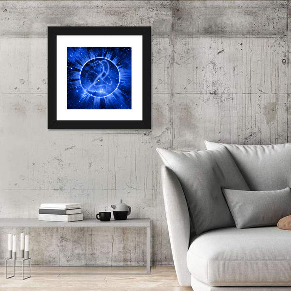Cosmic Rays Over Blue Nebula Wall Art