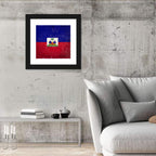 Haitian Flag with Distressed Emblem Wall Art
