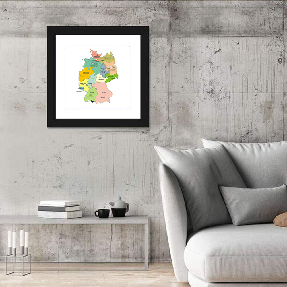 Germany Map Infographic Wall Art