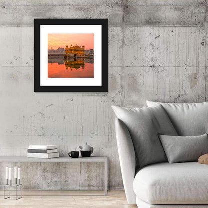 Golden Temple at Sunset Wall Art