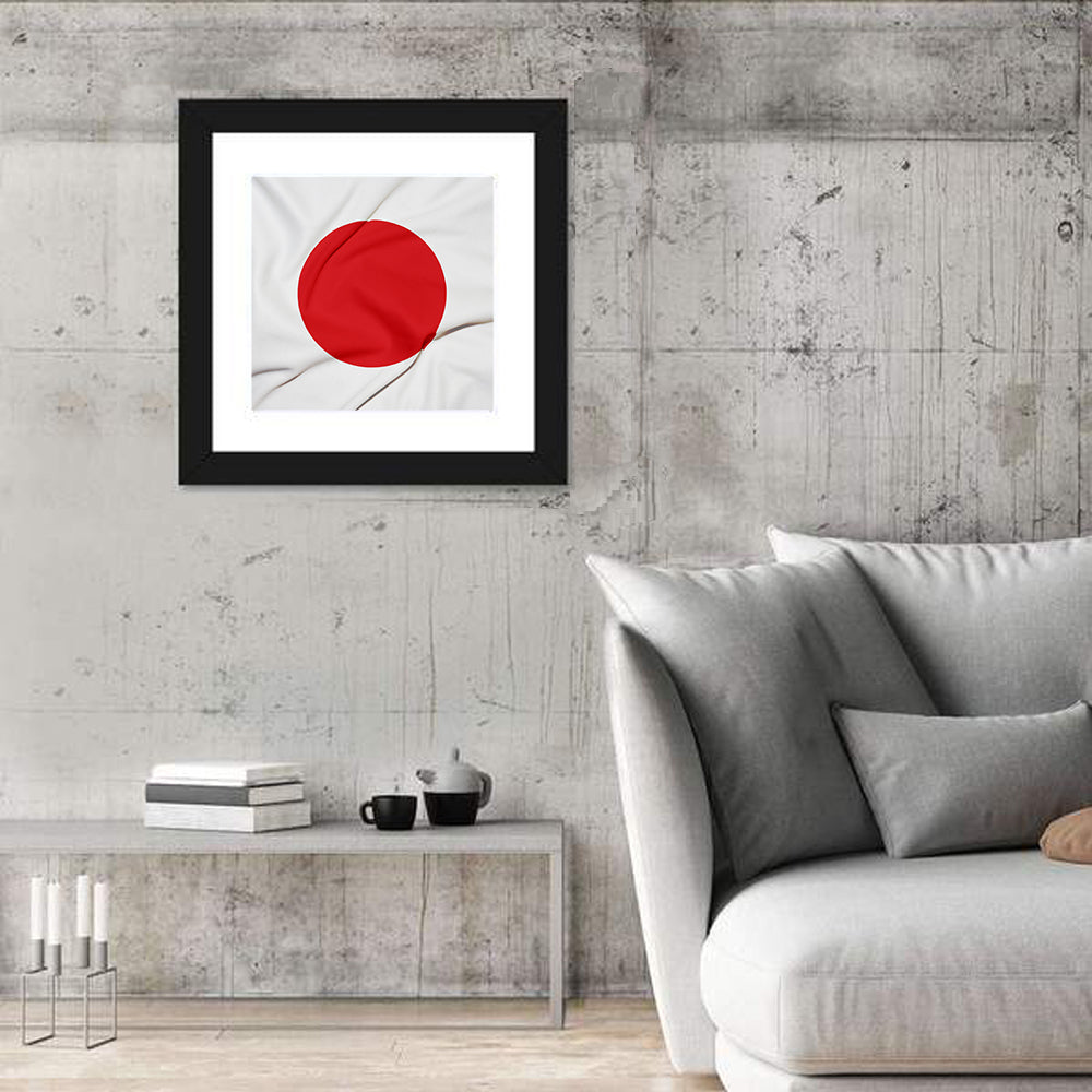 Japanese Flag Fabric Study Wall Art