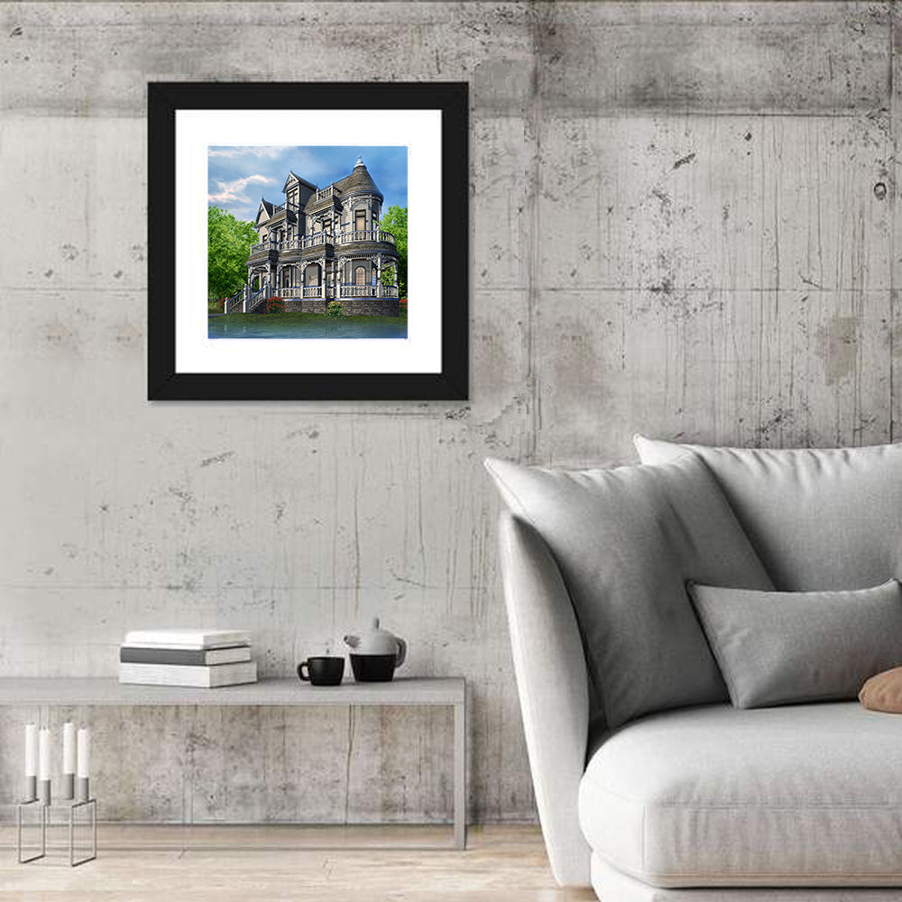 Lakeside Victorian House Wall Art