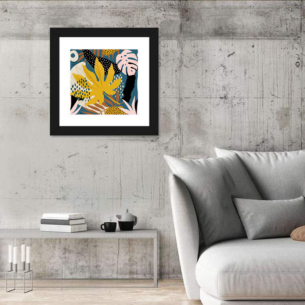 Monstera Leaf Collage Illustration Wall Art