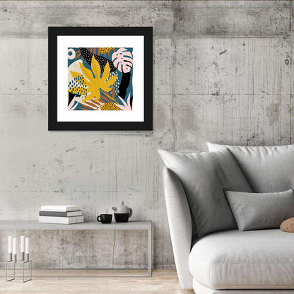 Monstera Leaf Collage Illustration Wall Art