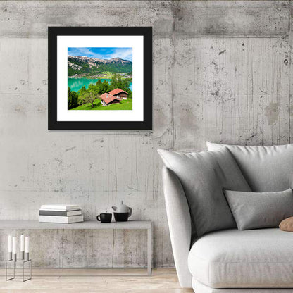 Lake Brienz with Alpine Cabins Wall Art