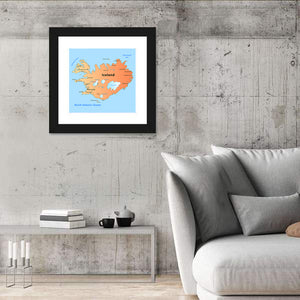 Iceland Map Wall Art