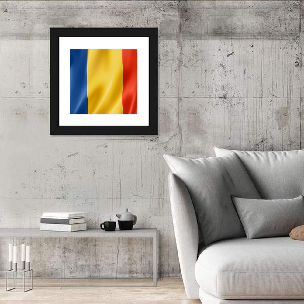 Romanian Tricolor Flag Wall Art