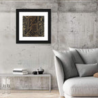 Black and Gold Circle Ornament Pattern Wall Art