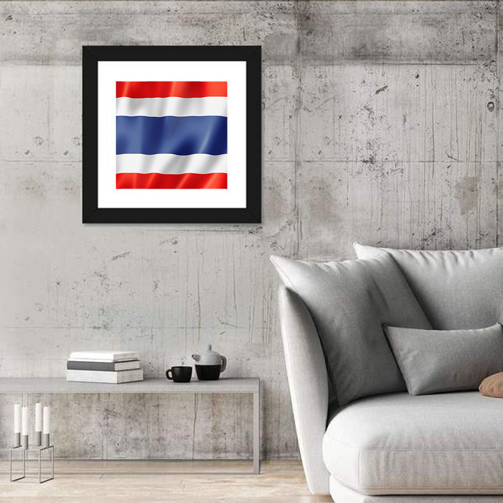 Thai Flag with Waving Stripes Wall Art