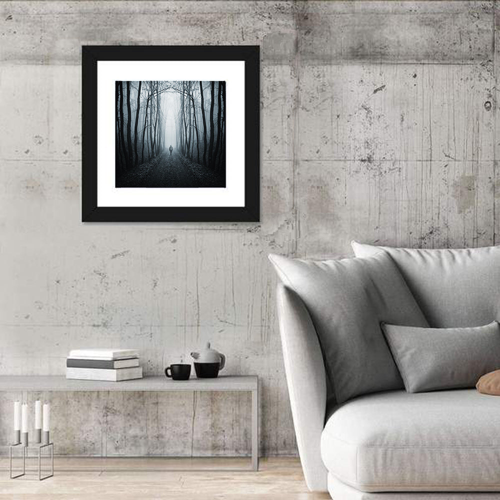 Strange Foggy Forest Path Wall Art