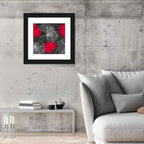 Red Palm Leaf Pattern Wall Art
