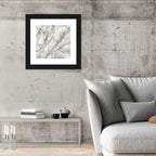 White Marble with Gold Veins Wall Art
