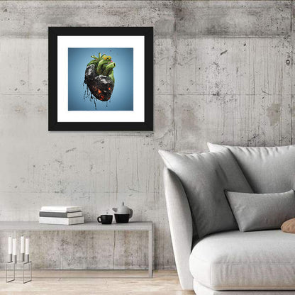 Anatomical Heart with Moss and Lava Wall Art