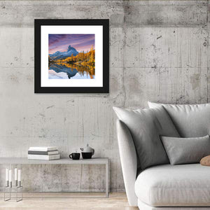 Lake Federa In Dolomites At Sunset Wall Art