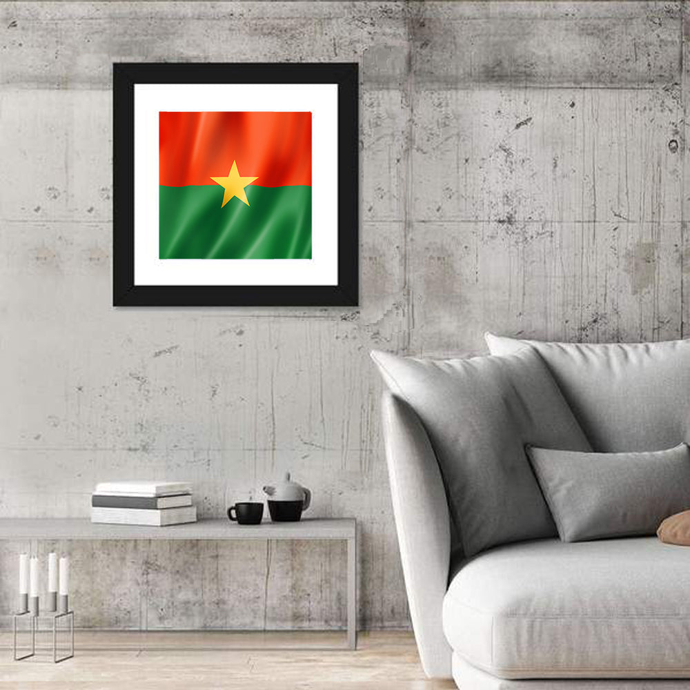 Burkina Faso Flag with Wavy Texture Wall Art