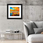Boats at Golden Sunset Wall Art